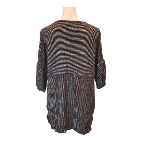 MAX STUDIO SZ 2X Women's Plus Black & White Striped Rayon Blend Pullover Top - Picture 6 of 9